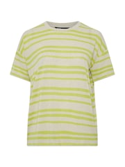 Yours Curve Green Striped Knitted Boxy T-Shirt - Image 6 of 6