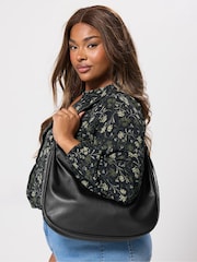Yours Curve Faux Leather Slouched Studded Shoulder Bag - Imagem 1 de 4