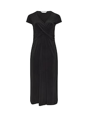Yours Curve Black London Wrap Twist Front Dress - Image 5 of 6