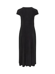 Yours Curve Black London Wrap Twist Front Dress - Image 6 of 6