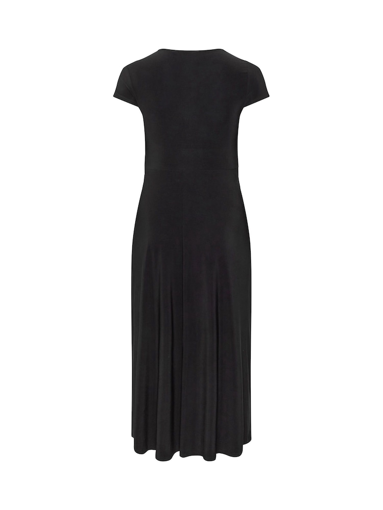 Yours Curve Black London Wrap Twist Front Dress - Image 6 of 6 Yours Curve Black London Wrap Twist Front Dress - Image 6 of 6