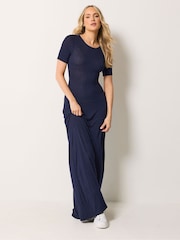 Long Tall Sally Blue Polka Dot Short Sleeve Maxi Dress - Image 1 of 6