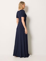 Long Tall Sally Blue Polka Dot Short Sleeve Maxi Dress - Image 3 of 6