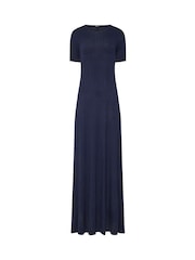 Long Tall Sally Blue Polka Dot Short Sleeve Maxi Dress - Image 5 of 6