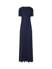 Long Tall Sally Blue Polka Dot Short Sleeve Maxi Dress - Image 6 of 6