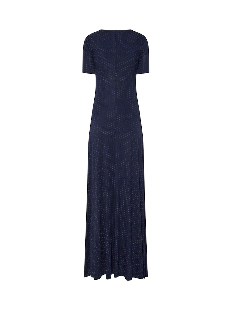 Long Tall Sally Blue Polka Dot Short Sleeve Maxi Dress - Image 6 of 6