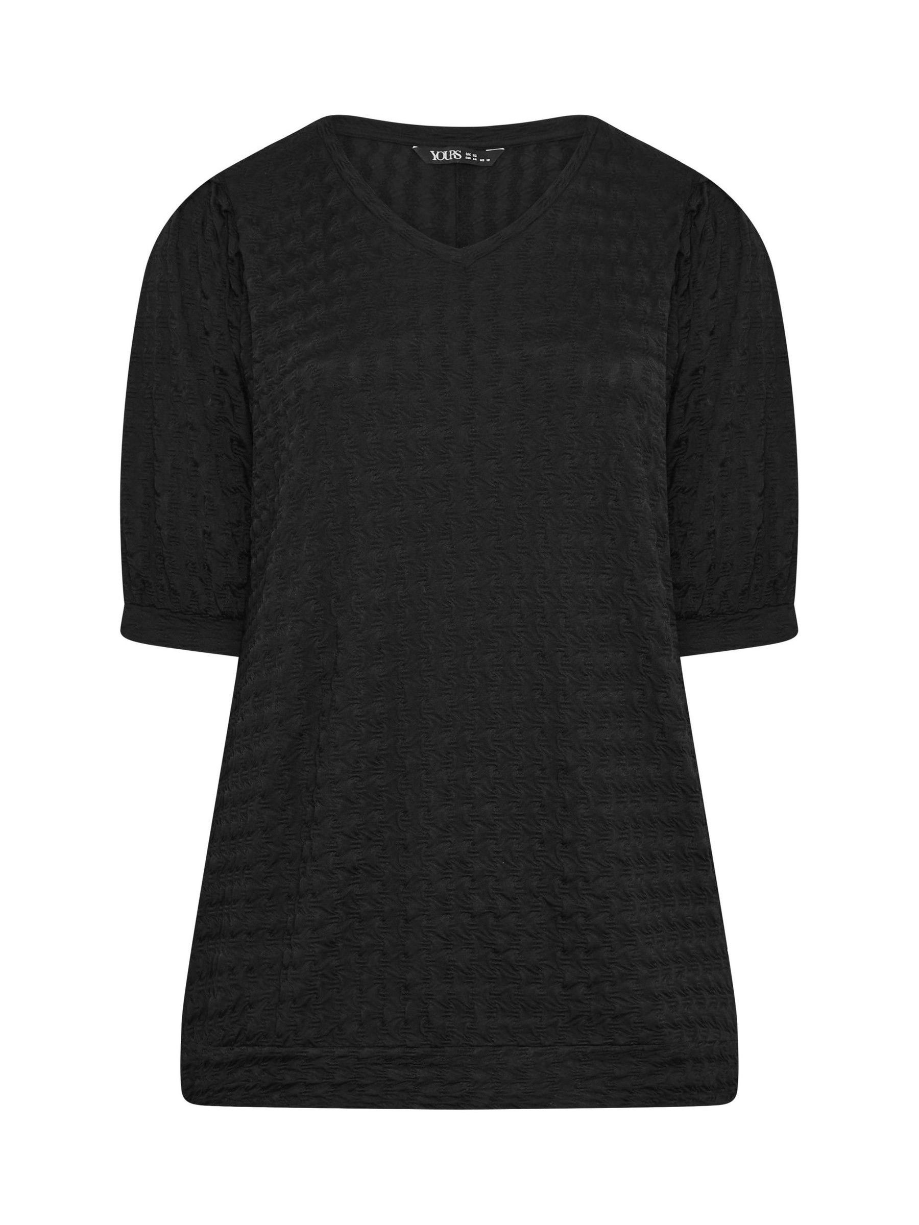 トップス YENN 3/4 SLEEVE BALLOON T BLACK Buy Yours Curve Black Textured Balloon Sleeve Top from Next Australia