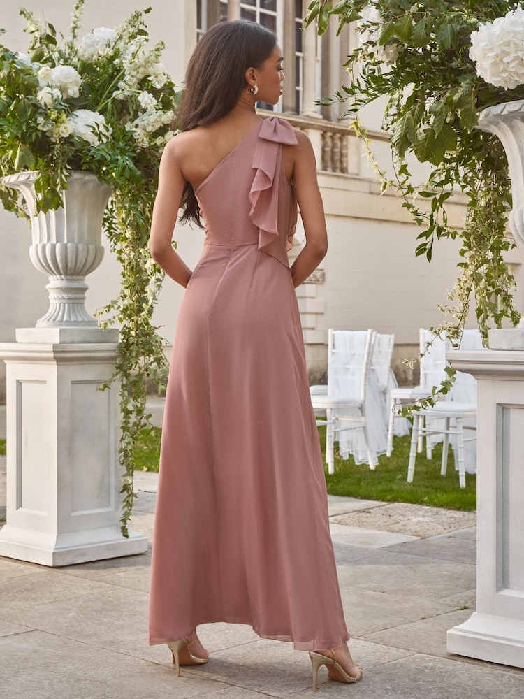 Lipsy Maxi-Kleid mit One-Shoulder-Träger, Schleife, für die Brautjungfer - Bild 4 von 4 Lipsy Maxi-Kleid mit One-Shoulder-Träger, Schleife, für die Brautjungfer - Bild 4 von 4