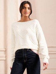 Love & Roses Ivory Jumper - Image 1 of 4