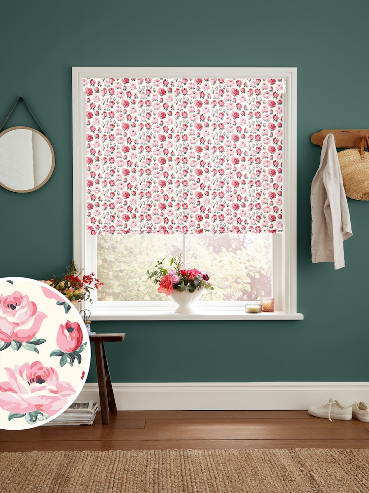 Cath Kidston Pink and Red Rose Buds Made to Measure 100% Cotton Roman Blind - Image 1 of 6