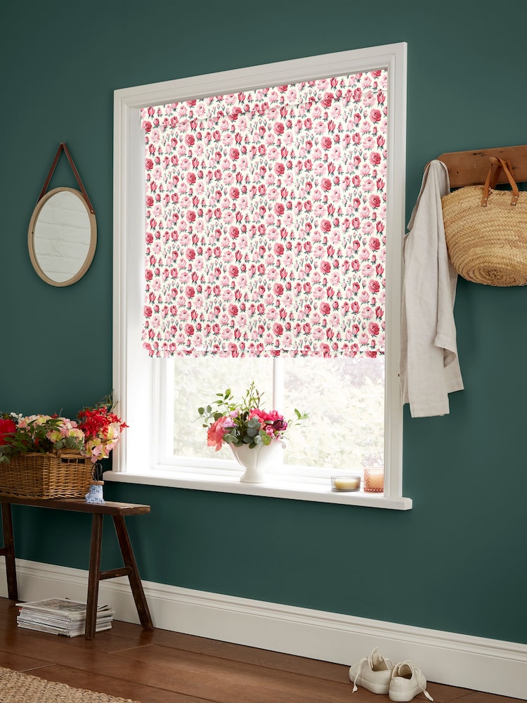 Cath Kidston Pink and Red Rose Buds Made to Measure 100% Cotton Roman Blind - Image 2 of 6