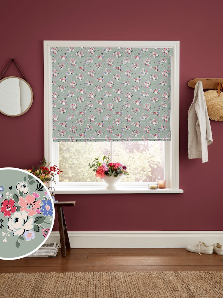 Cath Kidston Sage Green Clifton Floral Made to Measure 100% Cotton Roman Blind - Image 1 of 6