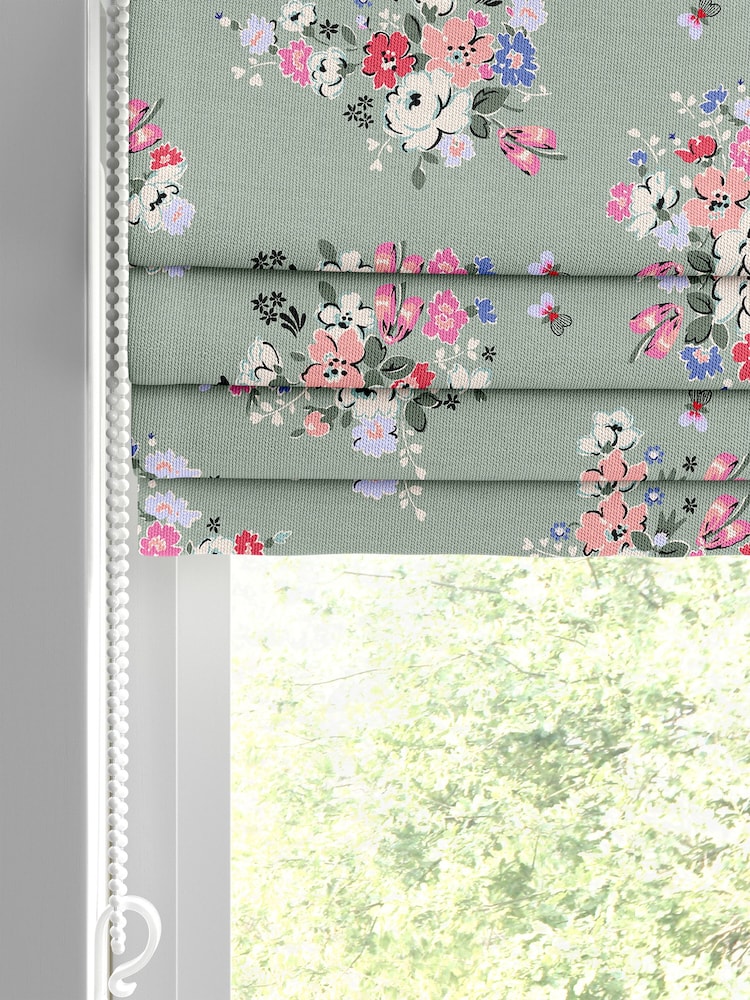 Cath Kidston Sage Green Clifton Floral Made to Measure 100% Cotton Roman Blind - Image 2 of 6