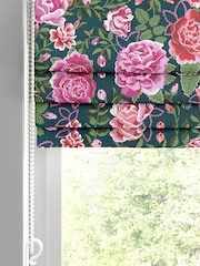 Cath Kidston Teal Blue Dolly Rose Made to Measure 100% Cotton Roman Blind - Image 4 of 6