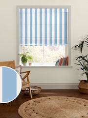 Cath Kidston Blue Canopy Stripe Made to Measure 100% Cotton Roman Blind - Image 1 of 6
