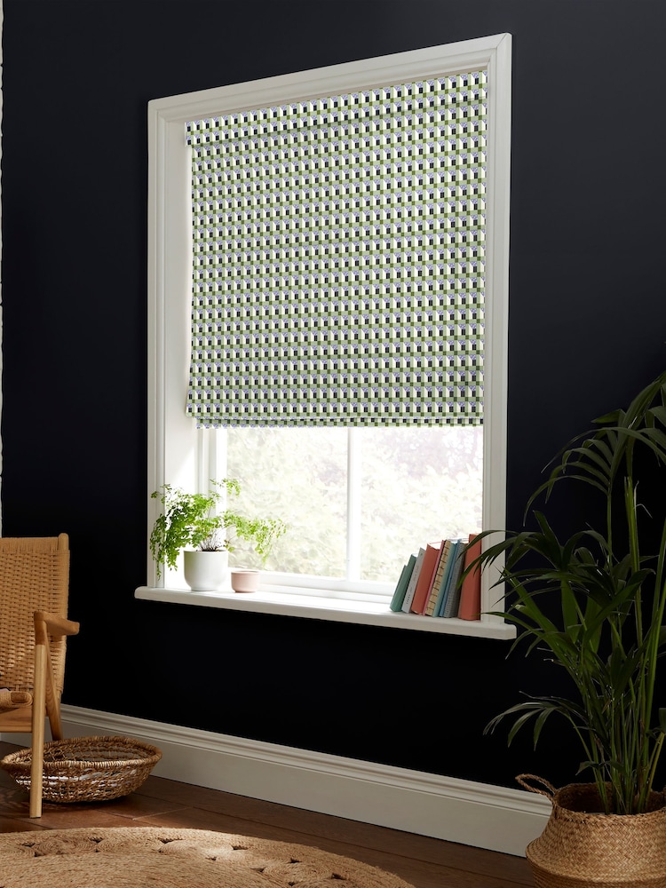 Cath Kidston Green Check Made to Measure 100% Cotton Roman Blind - Image 2 of 6