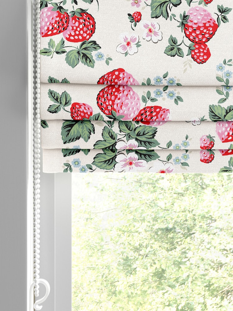 Cath Kidston Pink Strawberries Print Made to Measure 100% Cotton Roman Blind - Image 2 of 6