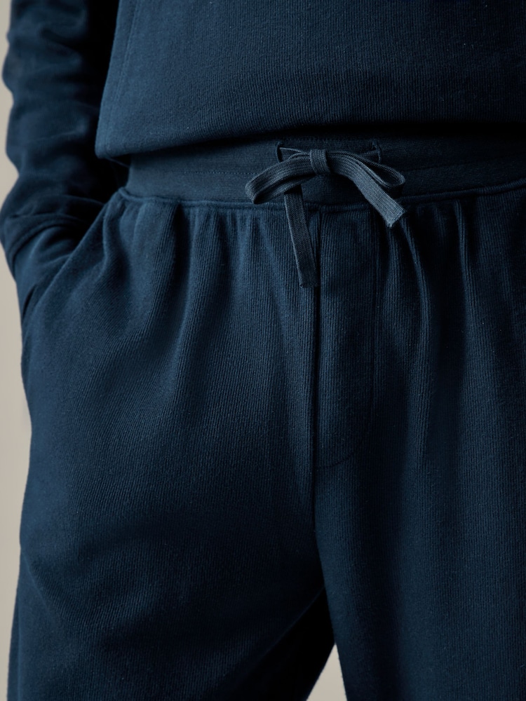 Navy Blue Supersoft Rib Joggers - Image 4 of 7