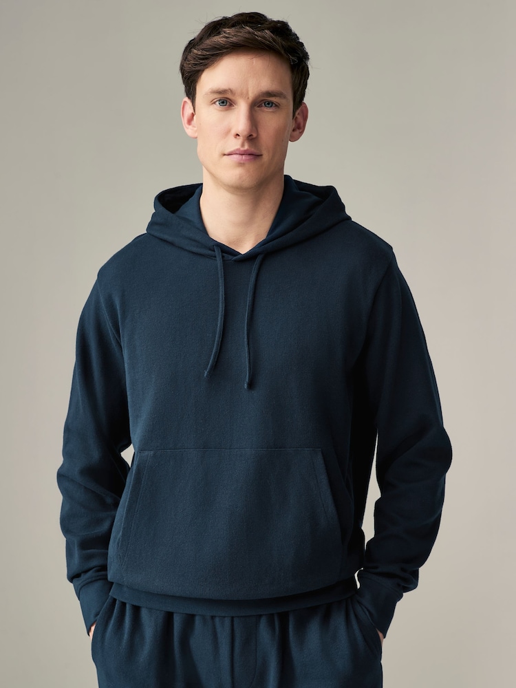 Donkerblauw - Superzachte geribbelde hoody - Image 1 of 7