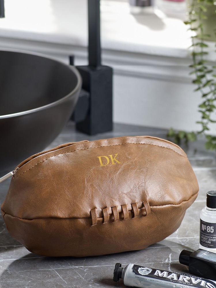 Personalised Rugby Shape Washbag - Image 1 of 4