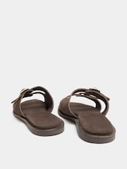 Yours Curve Brown Extra-Wide Fit EEE Double Buckle Footbed Mule - Image 3 of 4