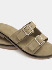 Yours Curve Natural Extra-Wide Fit EEE Double Buckle Footbed Mule - Image 4 of 4