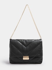 Yours Curve Black Faux Leather Quilted Shoulder Bag - Image 2 of 5