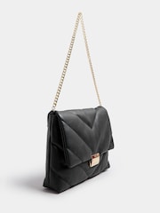 Yours Curve Black Faux Leather Quilted Shoulder Bag - Image 3 of 5