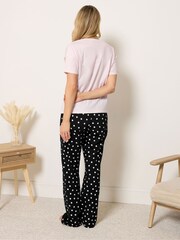Long Tall Sally Pink Short Sleeve Wide Leg Pyjamas Set - Image 2 of 5
