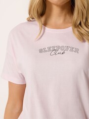 Long Tall Sally Pink Short Sleeve Wide Leg Pyjamas Set - Image 4 of 5