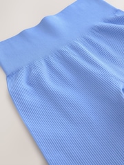 Cornflower Blue Ribbed Seamless High Waist Leggings - Image 6 of 7