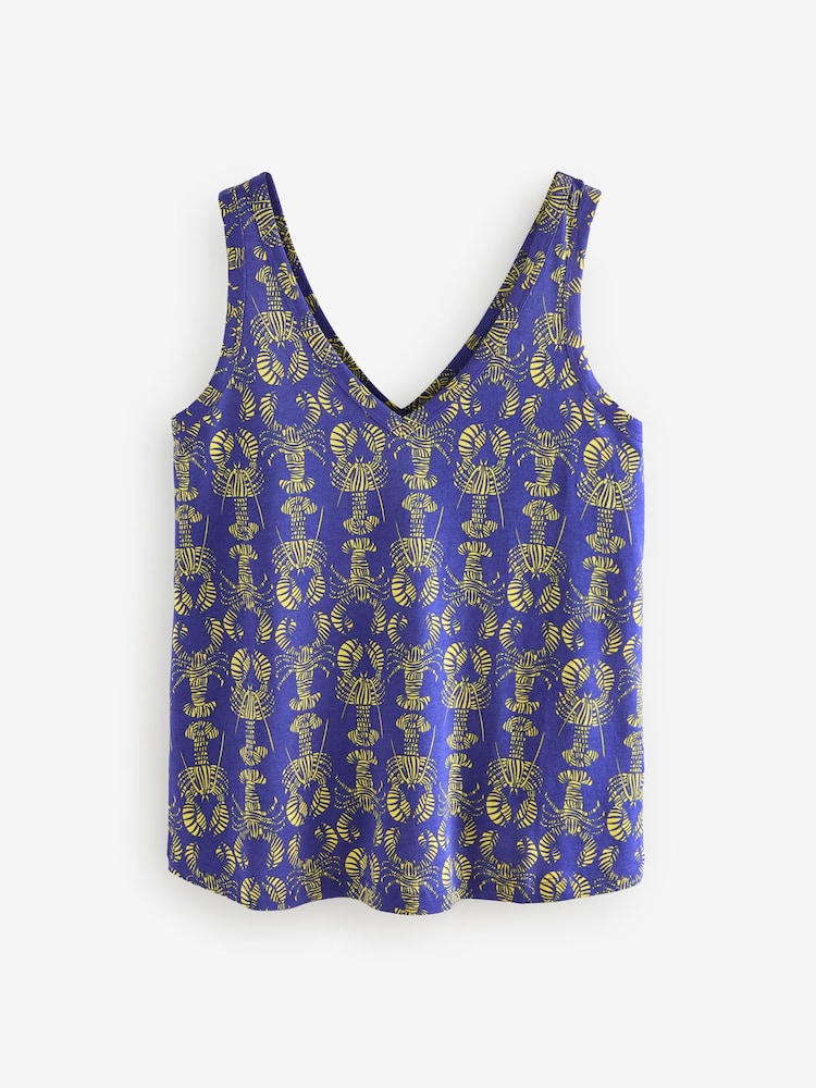 Estampado de langosta azul/amarillo - Modal Slouch Vest - Imagen 1 de 7 Estampado de langosta azul/amarillo - Modal Slouch Vest - Imagen 1 de 7