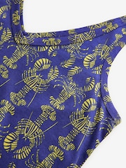 Blue/Yellow Lobster Print Modal Slouch Vest - Image 3 of 7