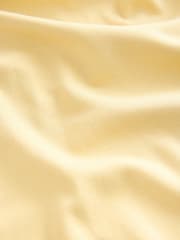 Buttermilk Yellow 100% Cotton Relaxed Fit Heavyweight Longline Crew Neck T-Shirt - Image 3 of 4