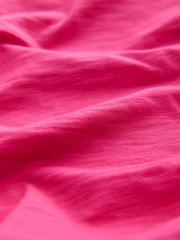 Bright Pink Ruched Tie Detail 100% Cotton Boobtube Top - Image 2 of 3