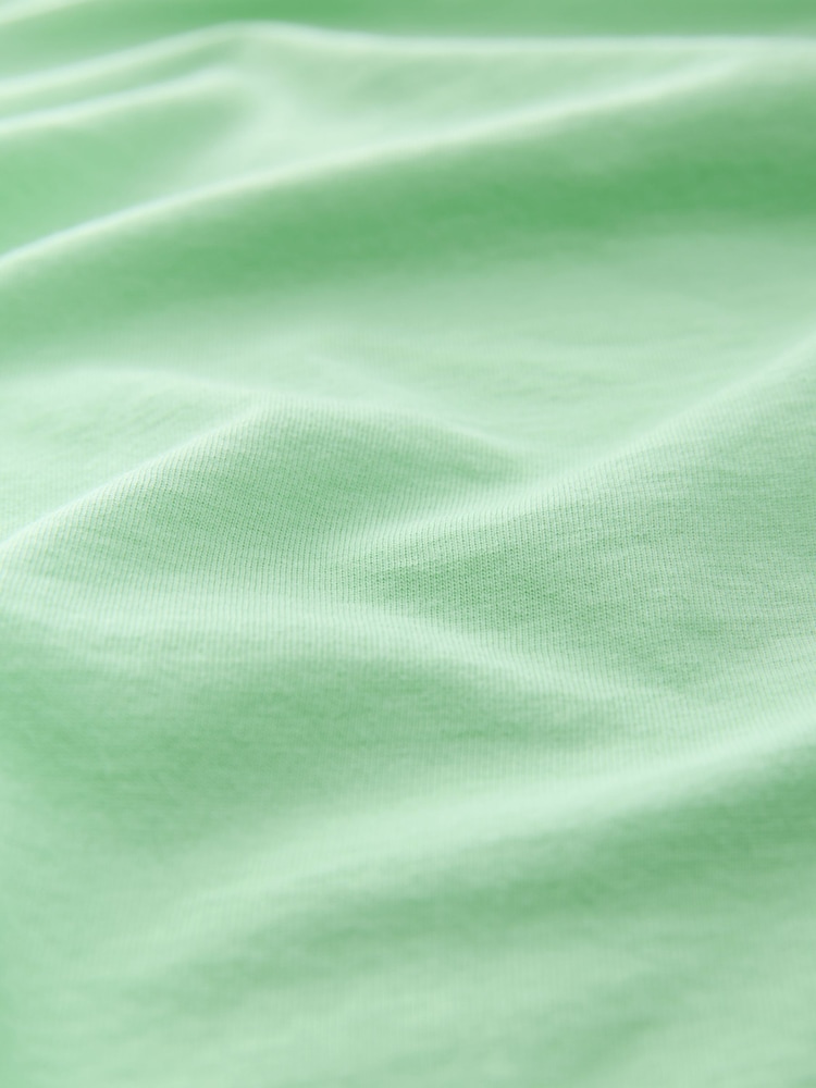 Vert turquoise - T-shirt à col en V avec manches à bonnet - Image 7 of 8