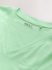 أخضر مائي - V-Neck Cap Sleeve T-Shirt - صورة 8 من 8