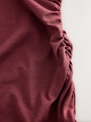 Oxblood Side Seam Ruched Detail Maxi Length Sleeveless Dress - Image 2 of 3
