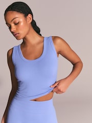 Cornflower Blue Ribbed Seamless Vest Top - Image 1 of 3