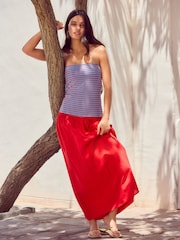 Blue/Red Cotton Rich Bandeau Boobtube Top - Image 2 of 4