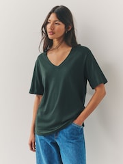 Floral/Pink/Green/Yellow/Grey/White/Black Modal Slouch T-Shirts 7 Pack - Image 2 of 14
