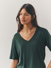 Floral/Pink/Green/Yellow/Grey/White/Black Modal Slouch T-Shirts 7 Pack - Image 5 of 14