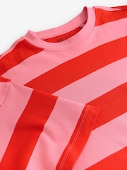 Red/Pink Oversized Relaxed Fit Boxy Heavyweight Crew Neck T-Shirt - Image 6 of 7