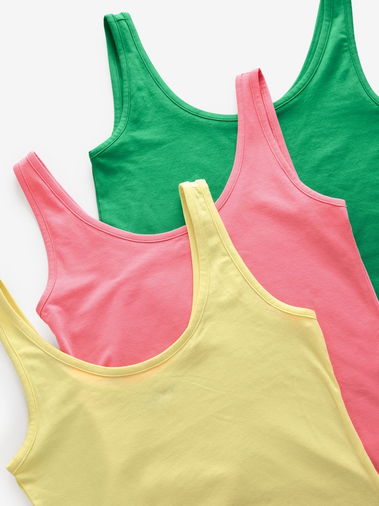 Grün, Pink und Gelb - Built Up Tops mit breiten Trägern, 3er-Pack - Bild 10 von 10 Grün, Pink und Gelb - Built Up Tops mit breiten Trägern, 3er-Pack - Bild 10 von 10