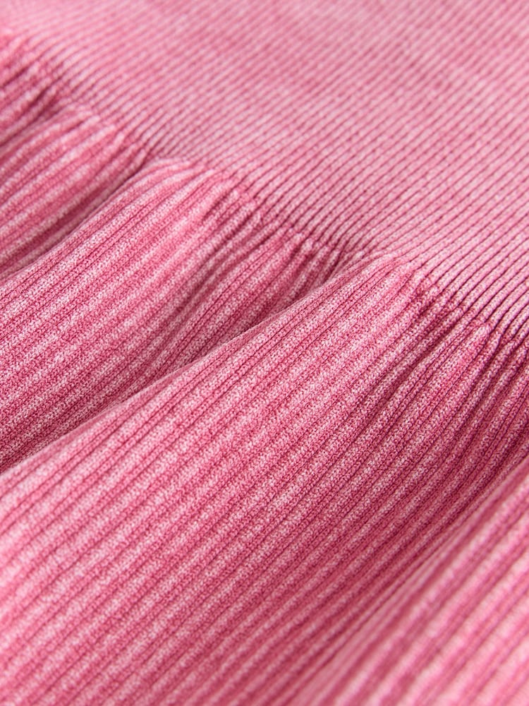 Framboosroze - Fietsbroek van gewassen ribstof met kortere lengte - Image 7 of 8
