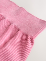 Raspberry Pink Washed Ribbed Shorter Length Cycling Shorts - Image 8 of 8
