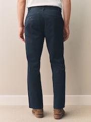 Navy Straight Fit Signature Supima Cotton Blend Chinos Trousers - Image 10 of 16