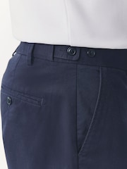 Navy Straight Fit Signature Supima Cotton Blend Chinos Trousers - Image 11 of 16