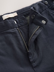 Navy Straight Fit Signature Supima Cotton Blend Chinos Trousers - Image 14 of 16