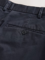 Navy Straight Fit Signature Supima Cotton Blend Chinos Trousers - Image 16 of 16